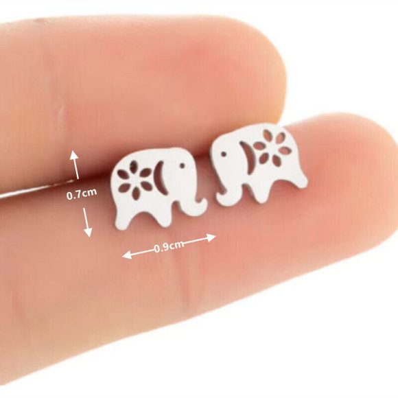 New 925 Sterling Silver Elephant Studs - Picture 2 of 2
